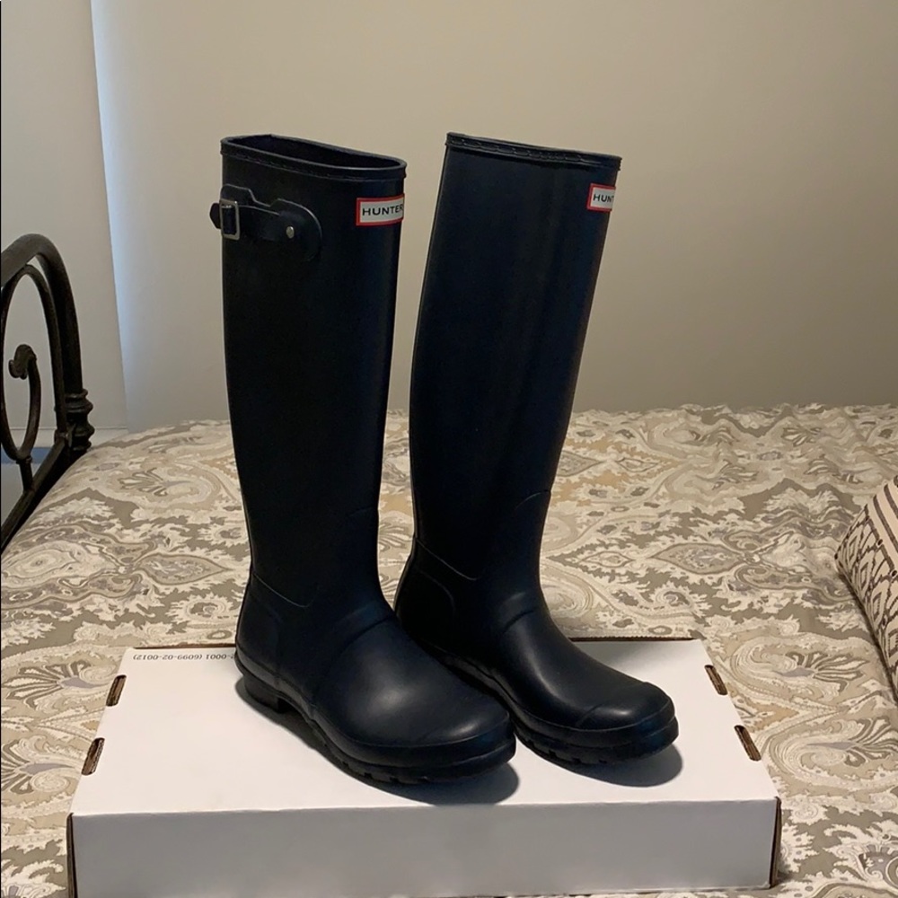 Matte Navy Hunter Rain Boots